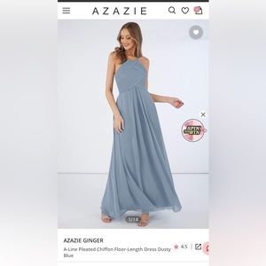 Azazie Dust Blue Ginger Bridesmaid Dress